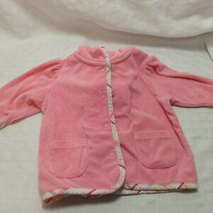 Pretty salmon-pink terry cloth coat with original trim, GAP, 2005